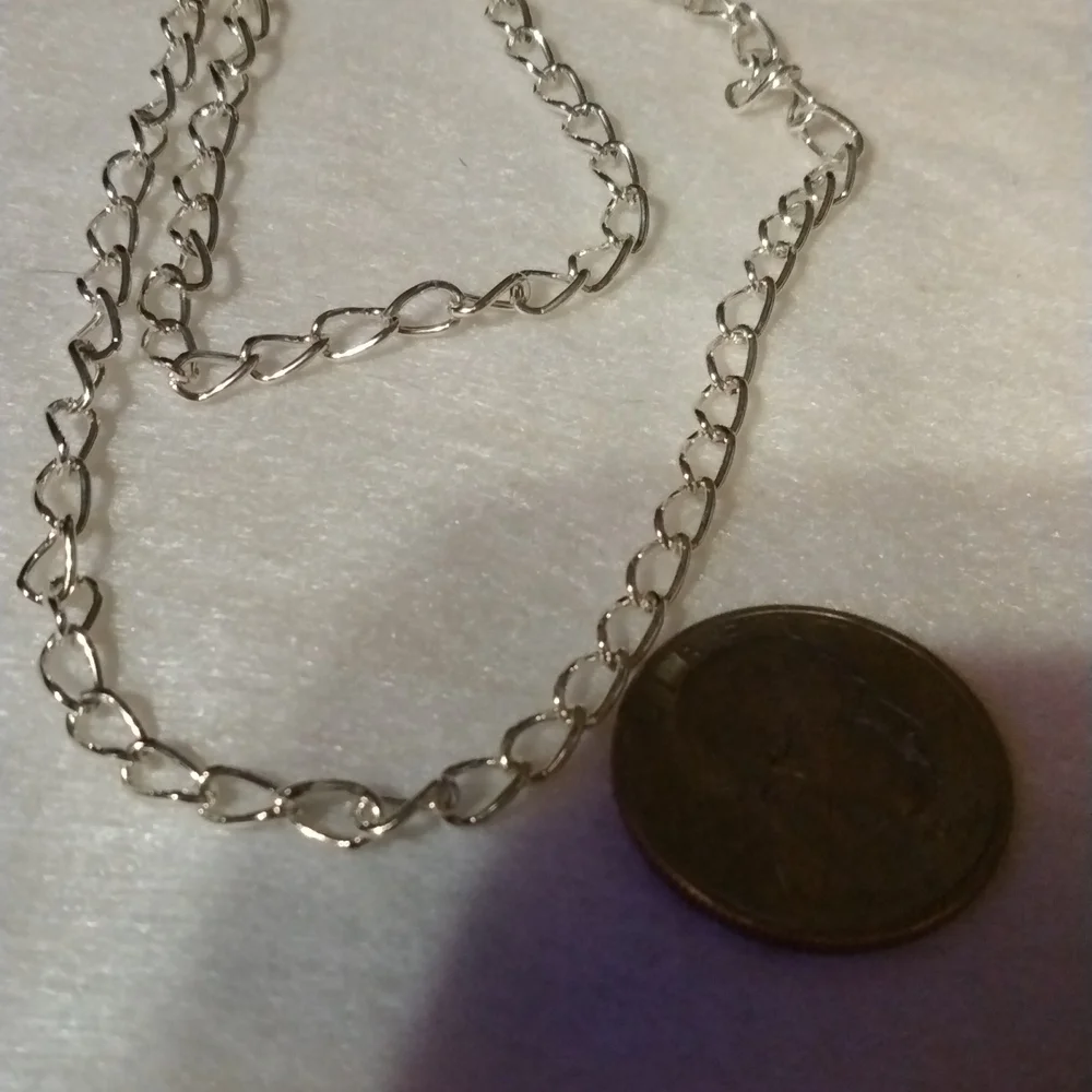Silver plated chain necklace 18" NWT (sku 429) - Picture 3 of 4